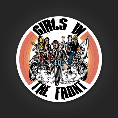 INLINE4-GIRLS IN FRONT-BIKE STICKER