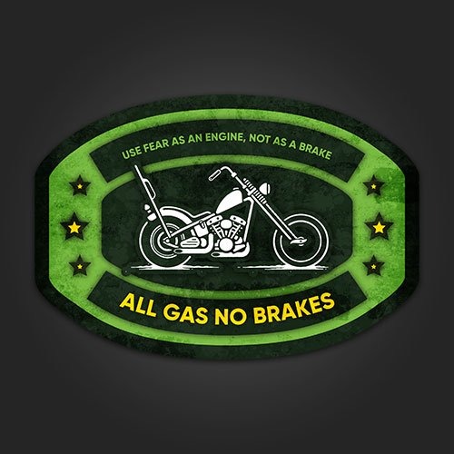 INLINE4-ALL GAS NO BRAKES-BIKE STICKER