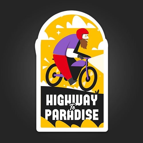INLINE4-HIGHWAY TO PARADISE-BIKE STICKER