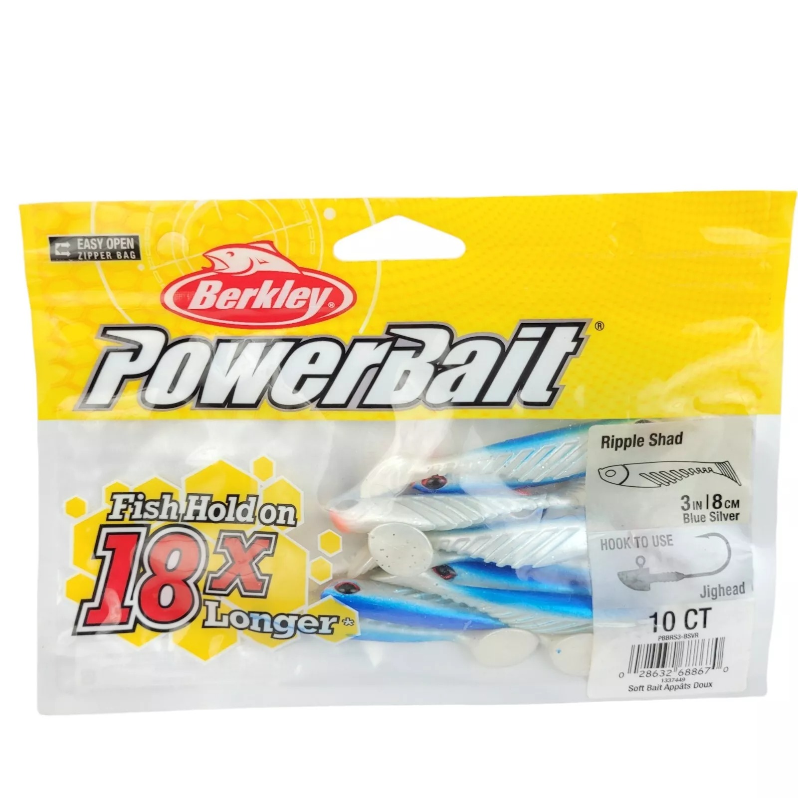 BERKLEY-POWERBAIT RIPPLE SHAD-FISHING-BLUE SILVER-3