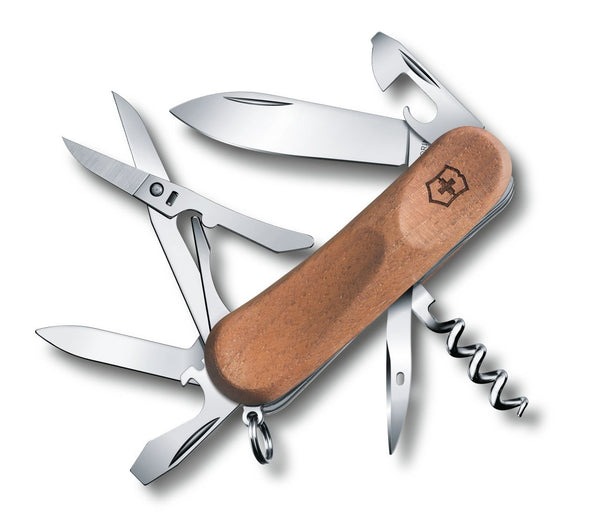 VICT-EVOWOOD 14 WALNUT 85mm FOLDING BOX-KNIFE &TOOL