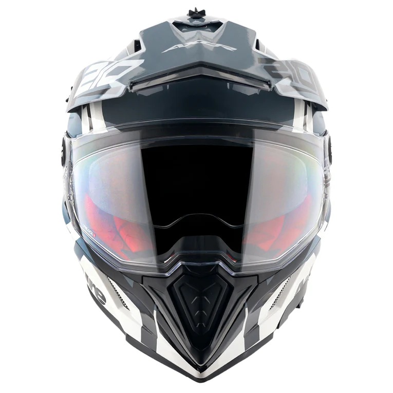 AXOR-X-CROSS DV SPEEDOMETER-DUAL SPORT HELMET-WHT/GRY