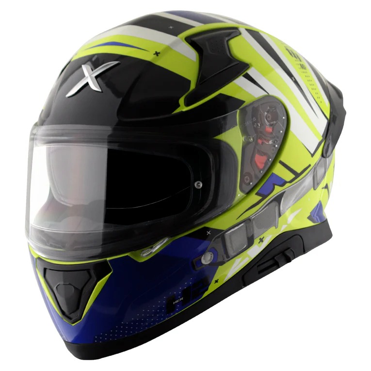 AXOR-APEX HEX 2-HELMET-NEON YLW/BLUE
