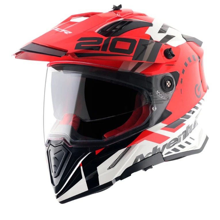 AXOR-X CROSS D/V SPEEDOMETER-DUAL SPORT HELMET-WHT/RED