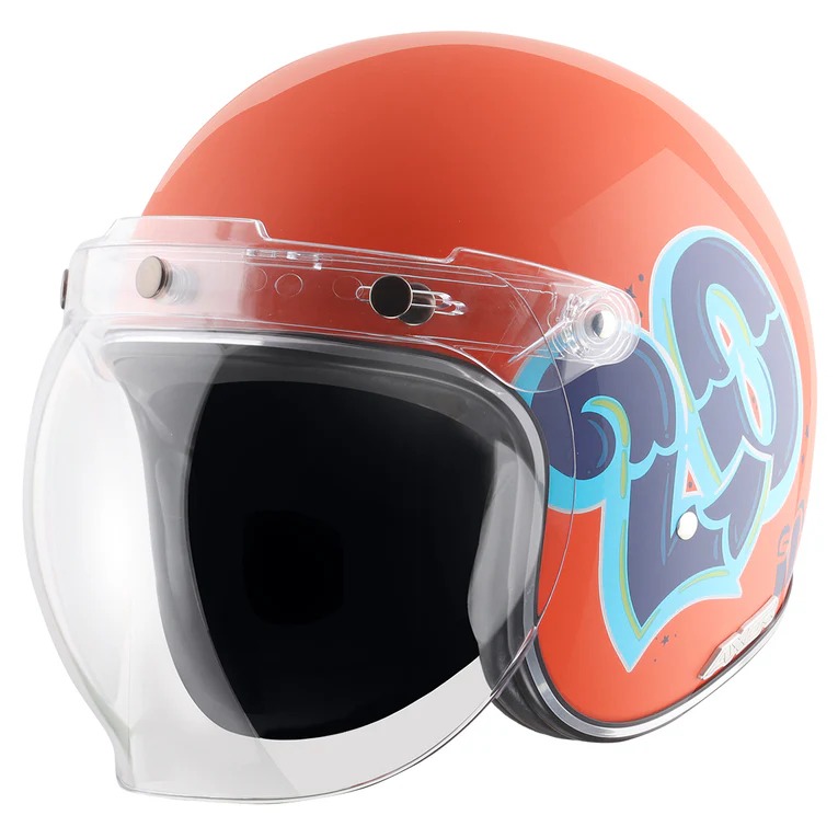 AXOR-RETRO JET SPORTZ C13 (HALF FACE)-HELMET-ORG/BLUE
