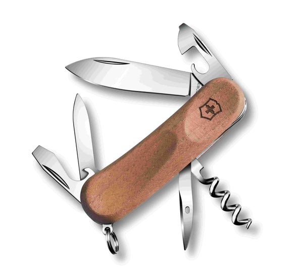 VICT-EVOWOOD 10 WALNUT 85mm FOLDING BOX-KNIFE &TOOL