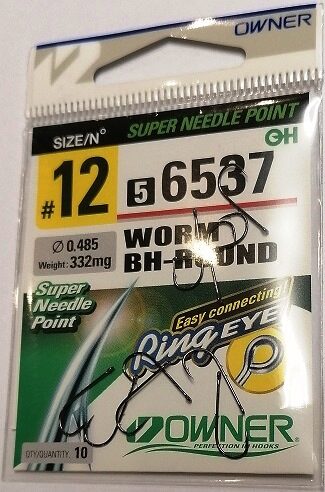 OWNER-HOOKS-WORM BH ROUND-FISHING-SIZE 12